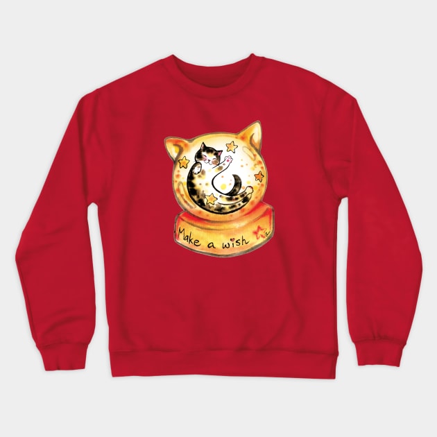 Make a cat wish Crewneck Sweatshirt by juliewu